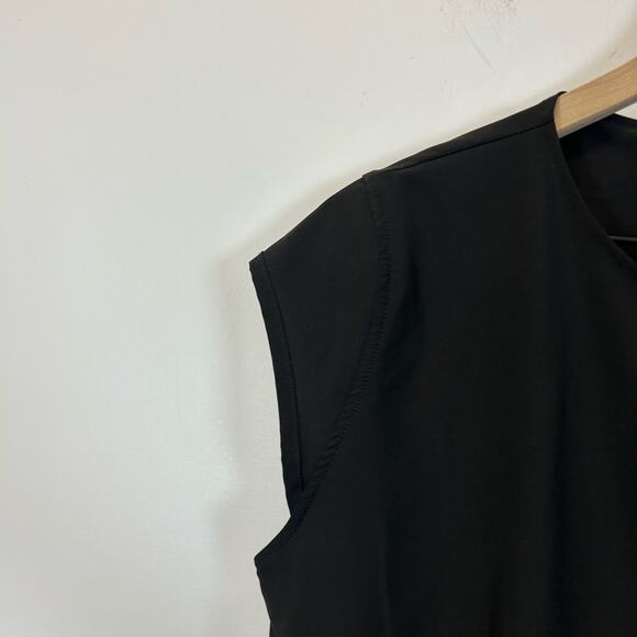 Albion Going Places Dress Black Cap Sleeves Drawstring Waist Women’s L Tall NWT - Picture 9 of 12